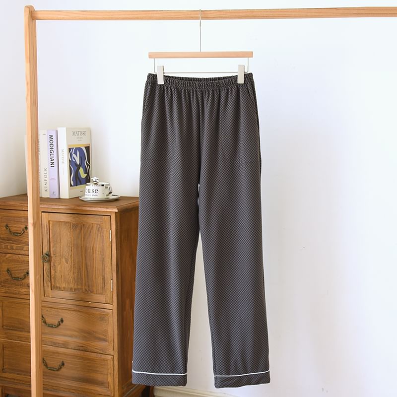 Dogini - Pyjamabroek met elastische taille en contrasterende ruitjesprint