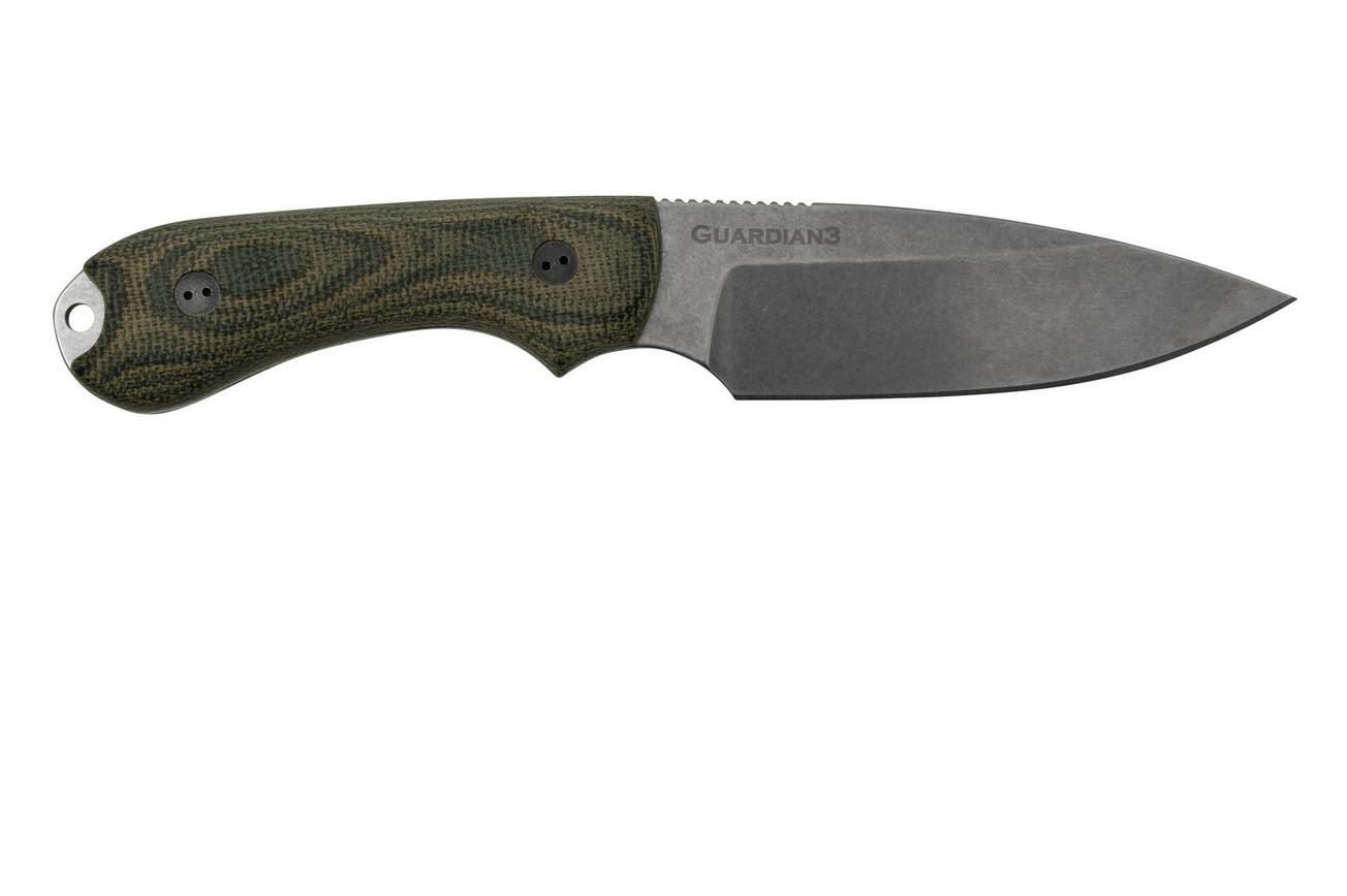 Bradford Knives Guardian 3, 3S-109-MC, 3D Camo Micarta, CPM-Magnacut, Sabre Grind, Stonewash Finish, vaststaand mes