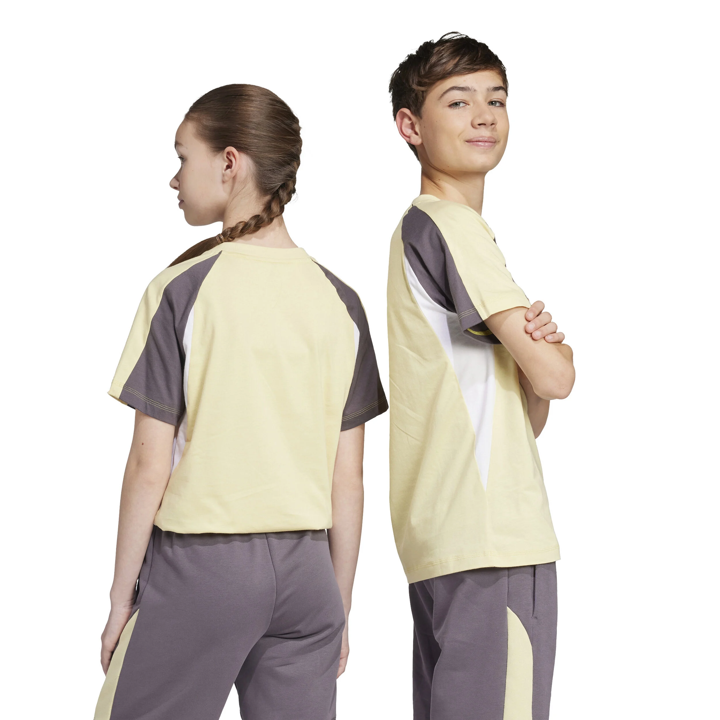 adidas Colorblock T-shirt Enfants - Jaune , Gris Foncé