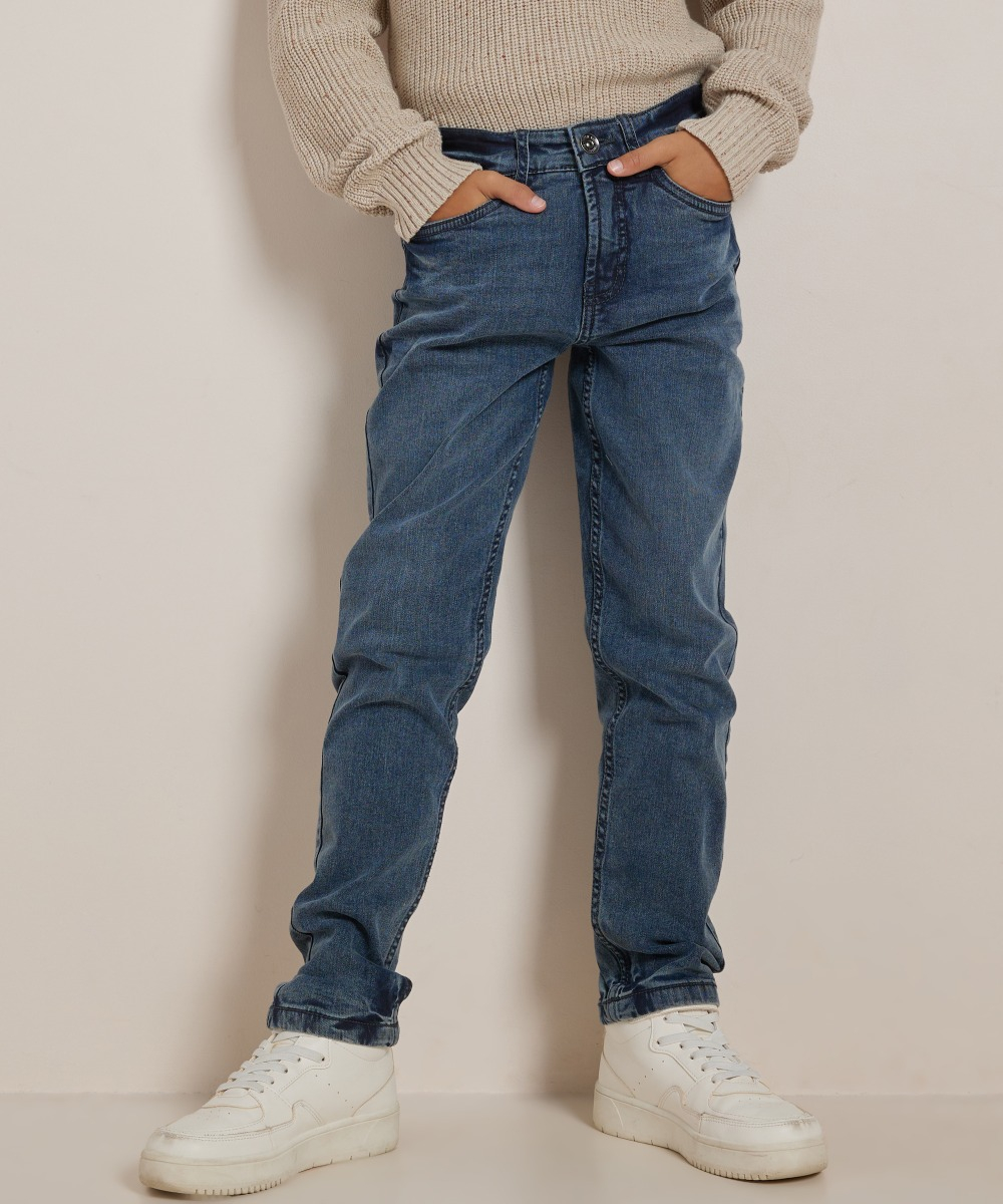 regular tapered fit stretch jeans