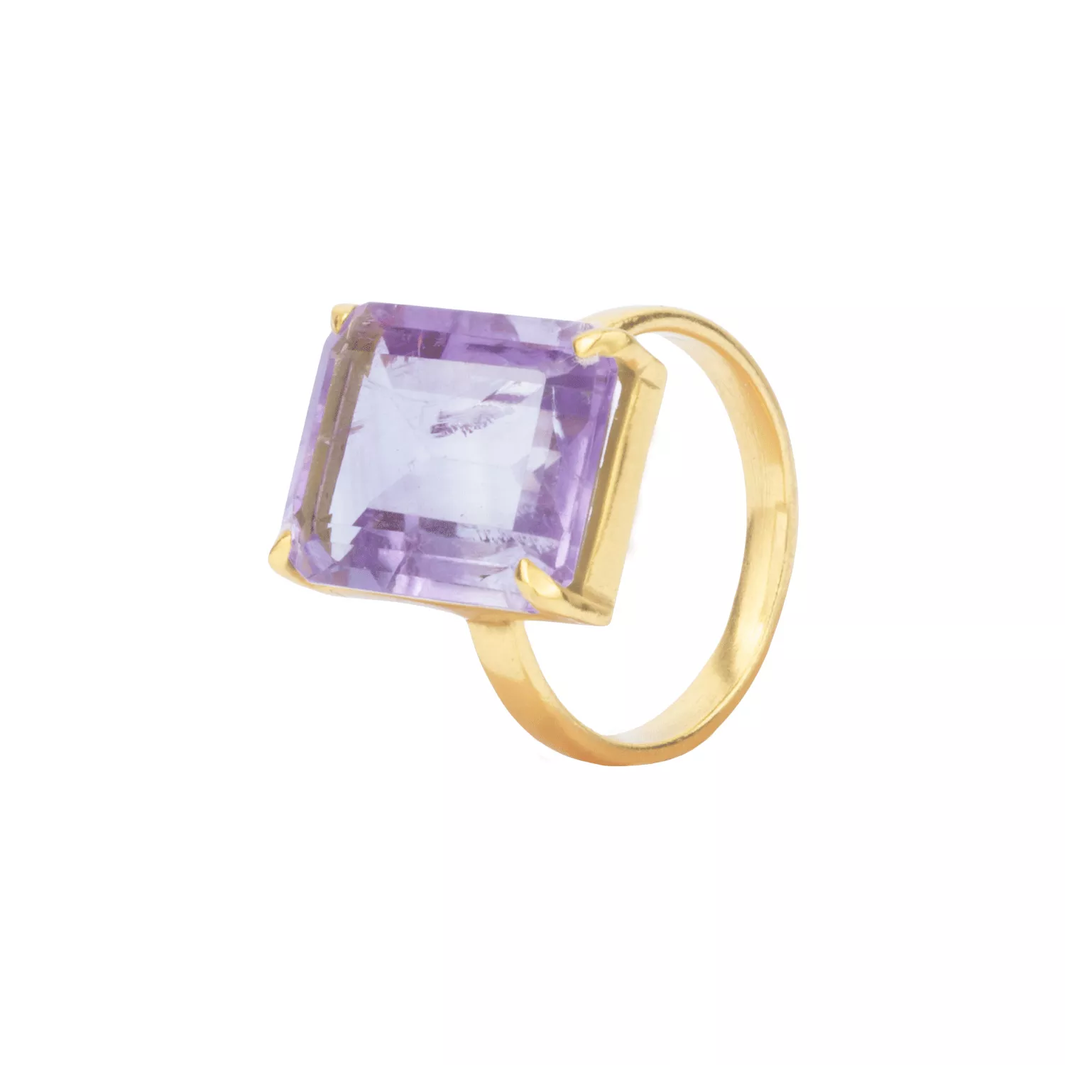 House of Vincent Candy Rock Purple Ametyst Ring 18 kt. Forgyldt Sølv VJ080-LRG-AM