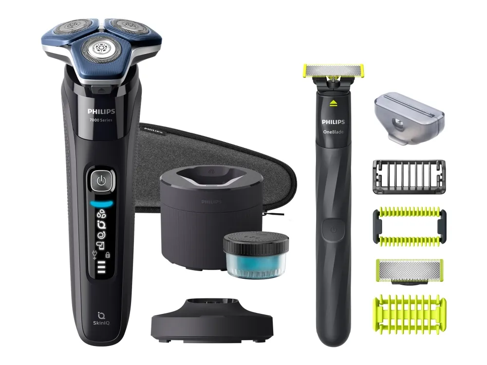 Philips 7000 Series S7886 - Shaver - trådløs - blæksort - med Phillips OneBlade
