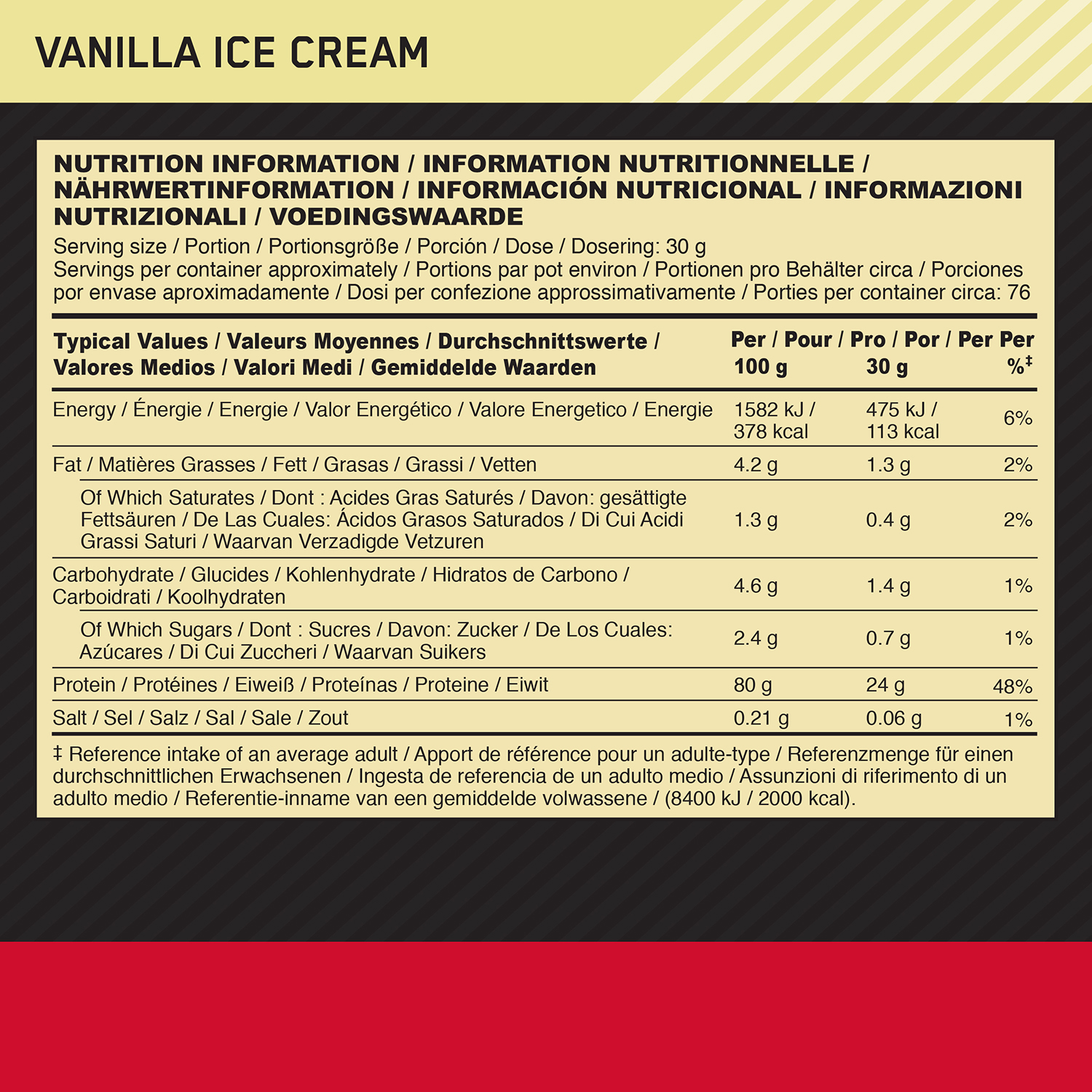 Optimum Nutrition Whey Protein Gold Standard 2267 g Vanilla Ice Cream