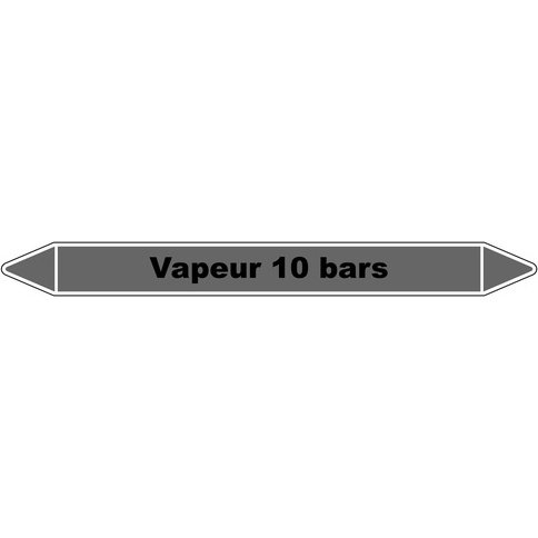 Marqueur Tuyauterie - Vapeur 10 bars - Vinyle Laminé - NFX 08-105