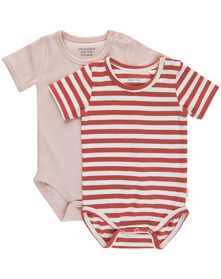Kurzarm-Body BASIC 2er Pack in canyon rose