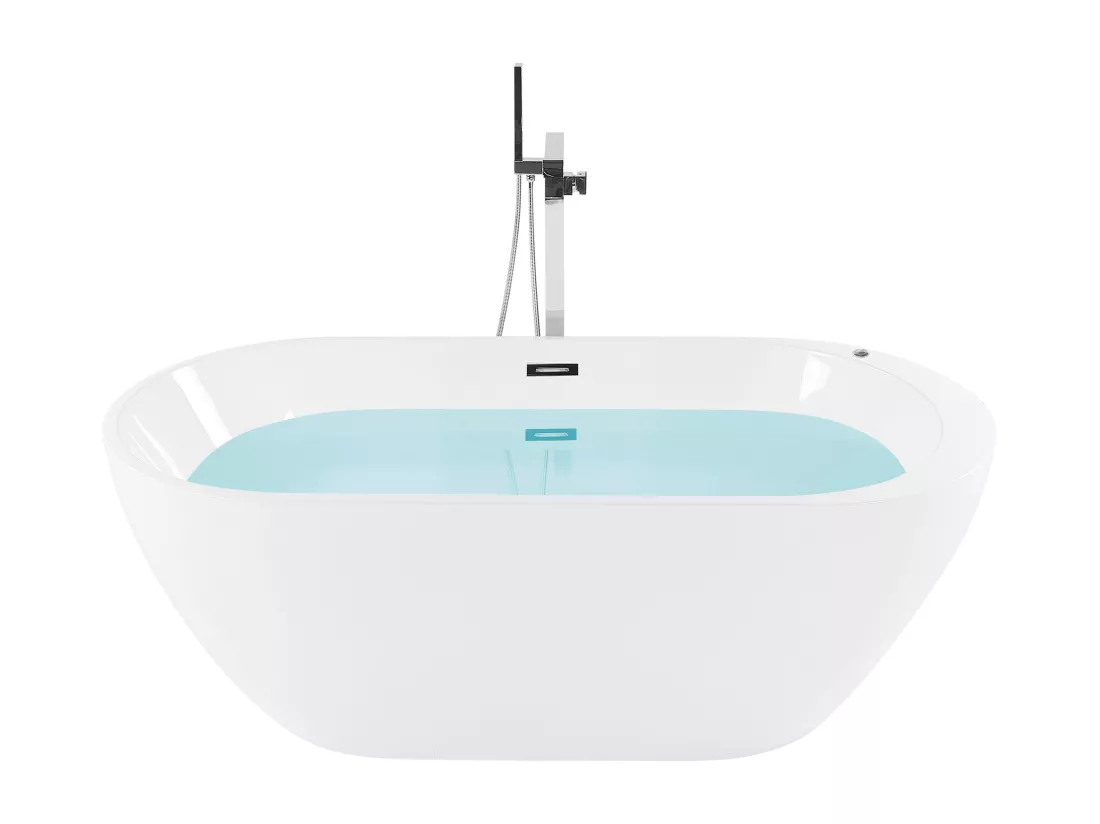 Baignoire îlot blanche 170 x 80 cm avec LED NEVIS