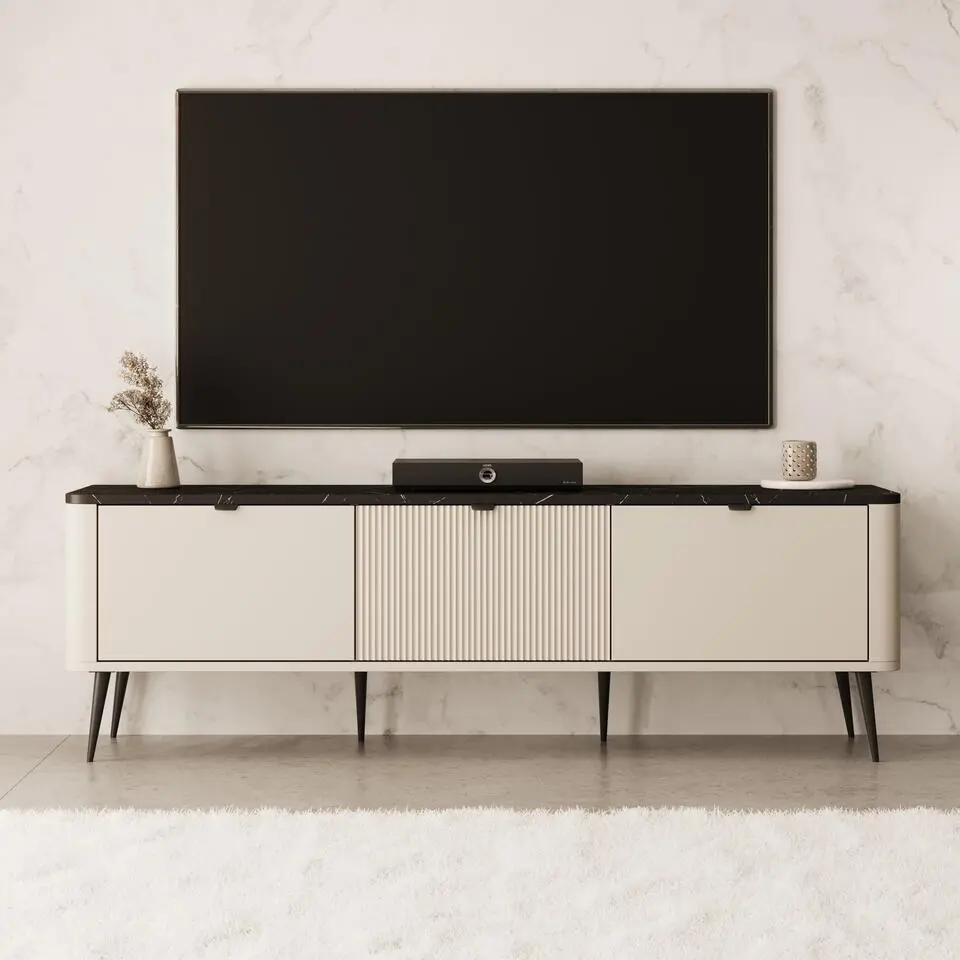 Meubella - TV-Meubel Mace - Beige - 160 cm