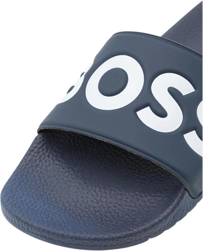 Hugo Boss heren BOSS slippers contrast logo blauw