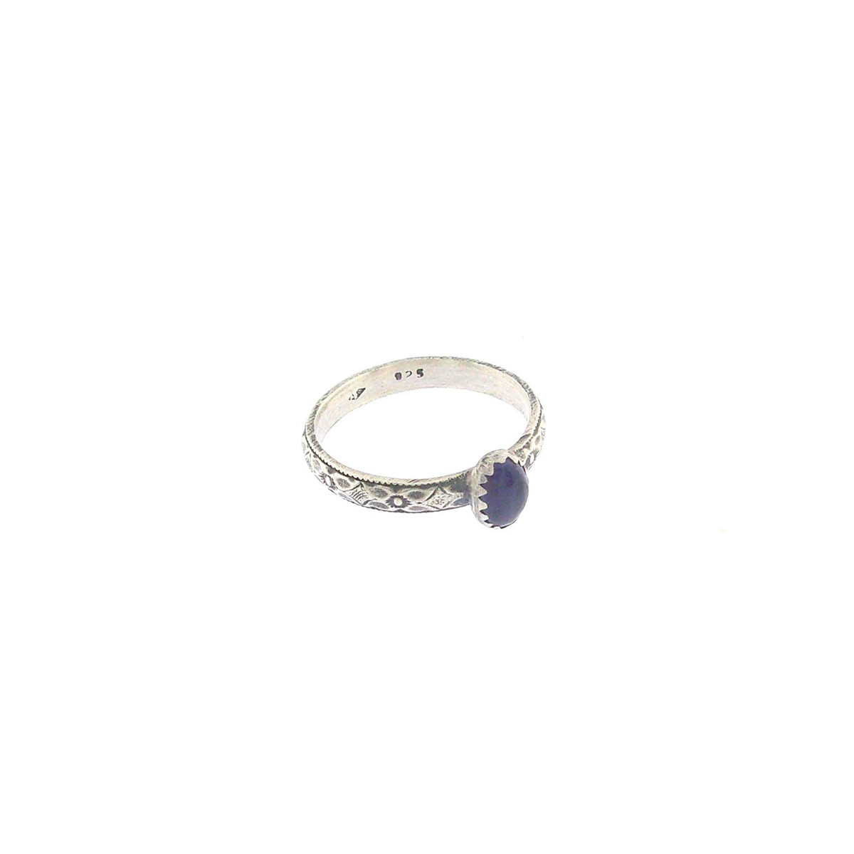 Bague Ethnique   en Argent 925/1000 et Iolite