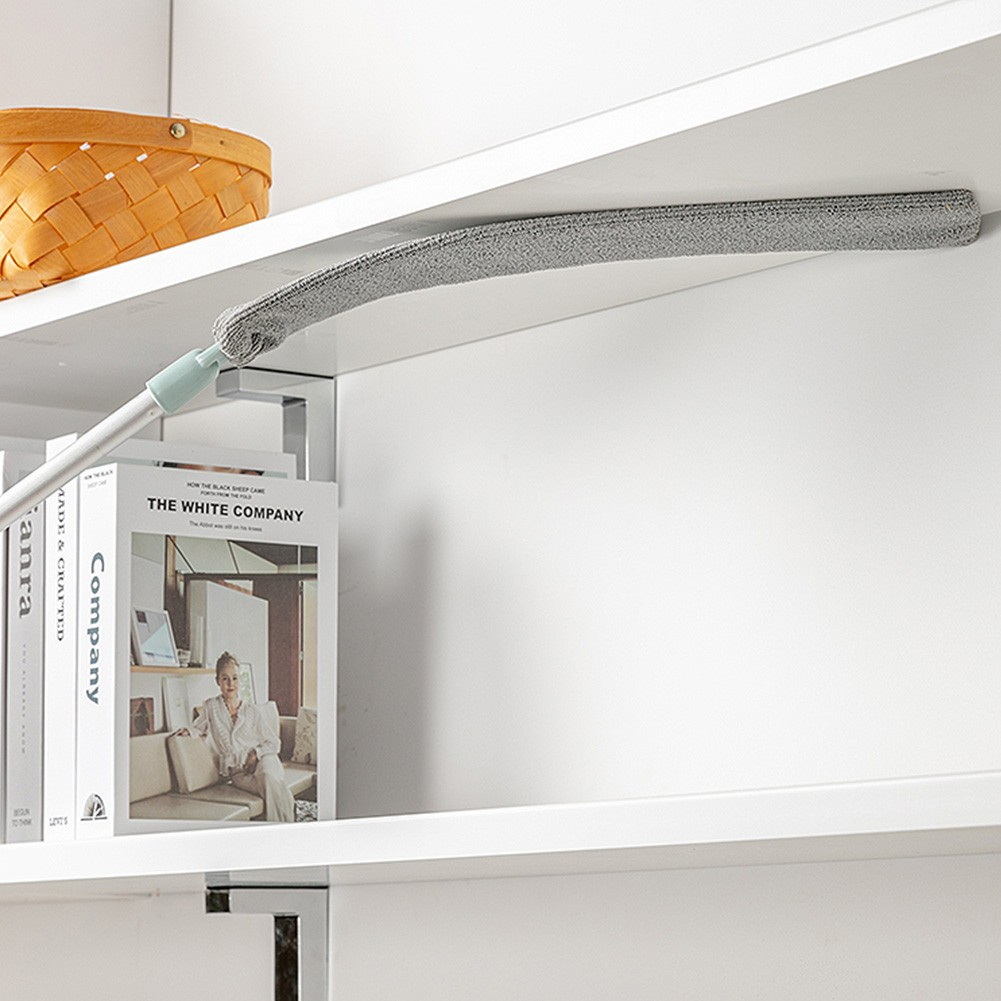 (1.4m) Flacher Mikrofaser Staubwedel Universal Spalt Reinigungsbürste mit Teleskopstiel - Grau