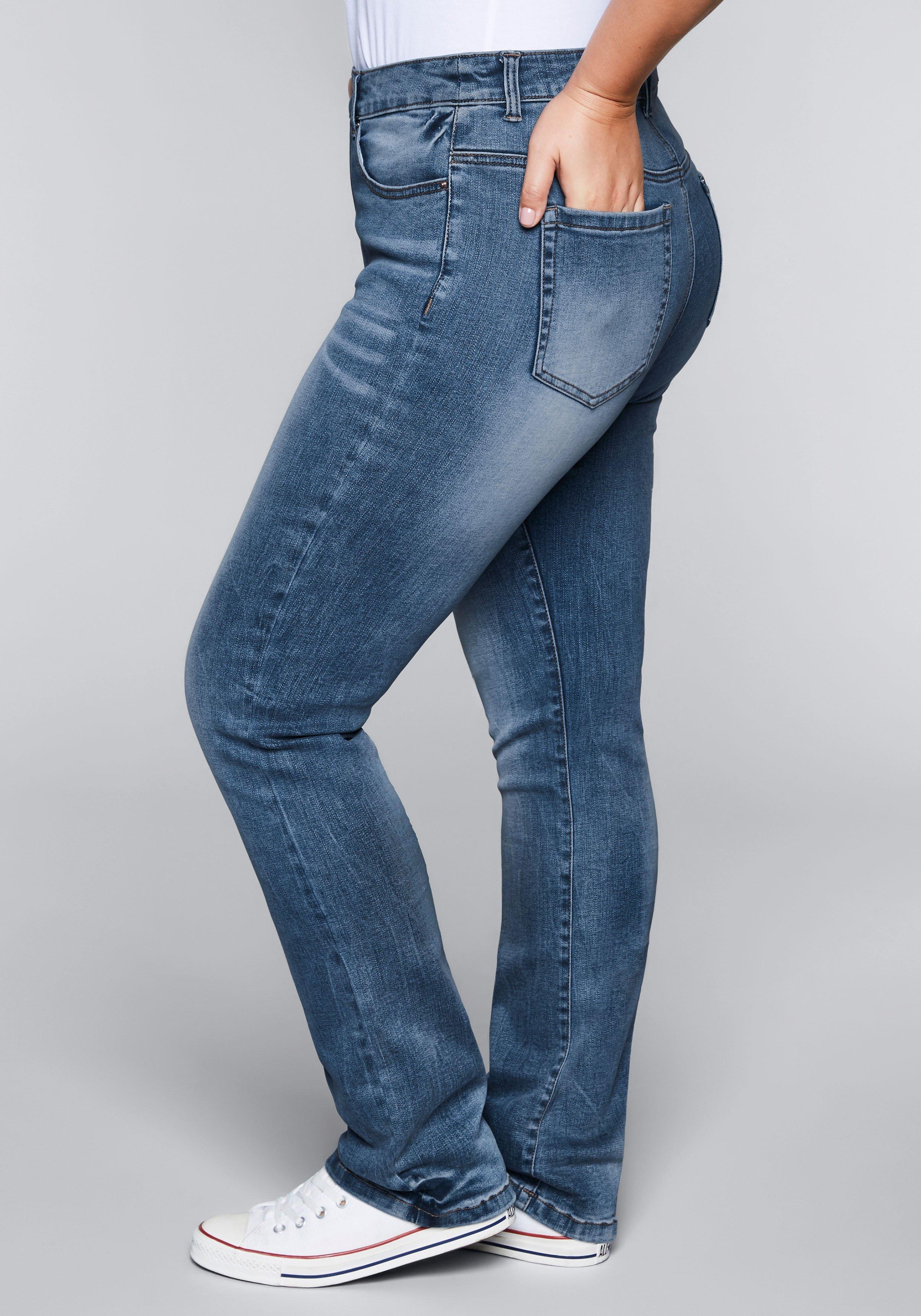 Gerade Stretch-Jeans mit Bodyforming-Effekt