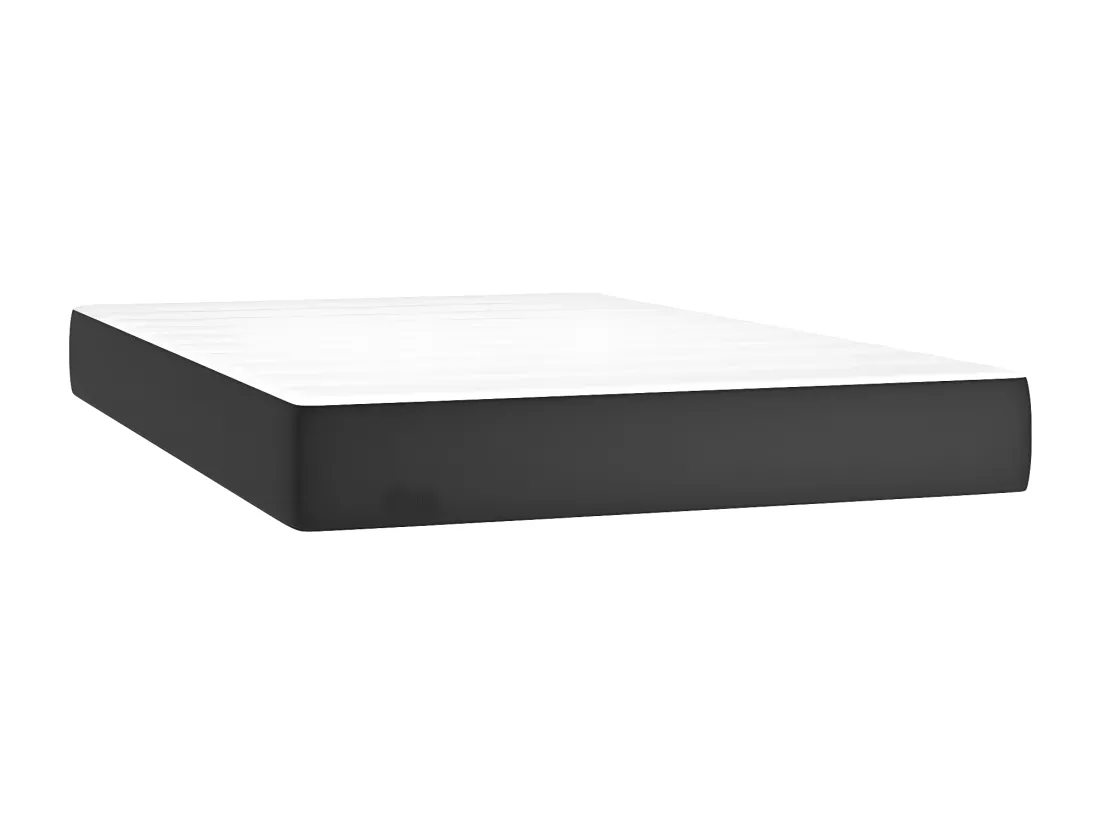 Sommier tapissier avec matelas Noir 120x200 cm Similicuir