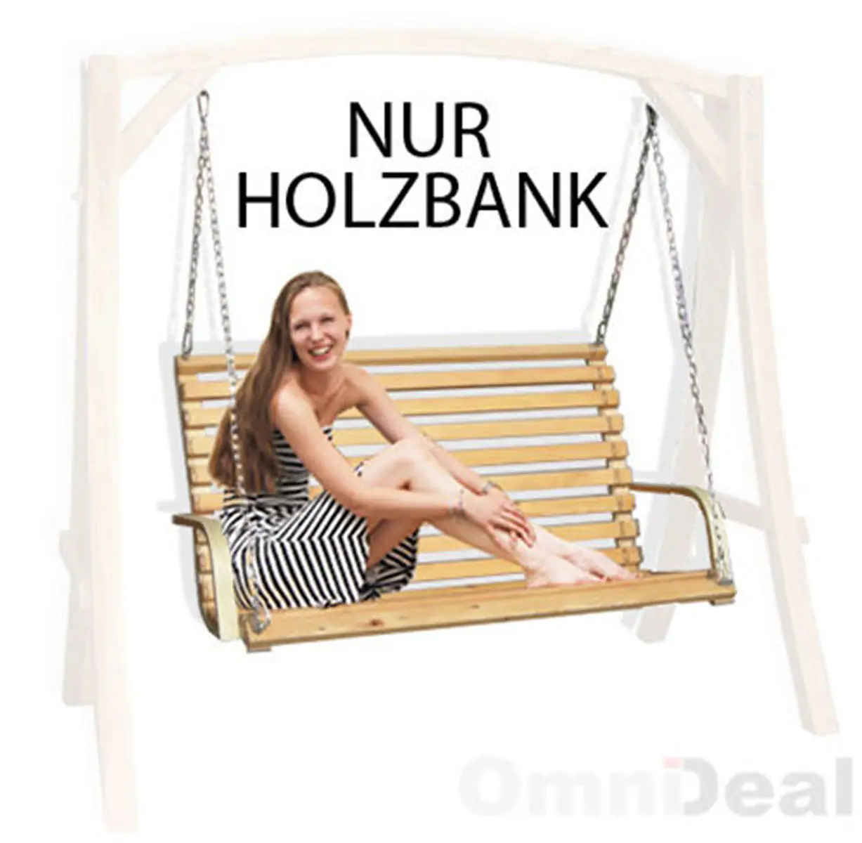 Hollywoodschaukel Bank - Holz Schaukelbank mit Befestigung