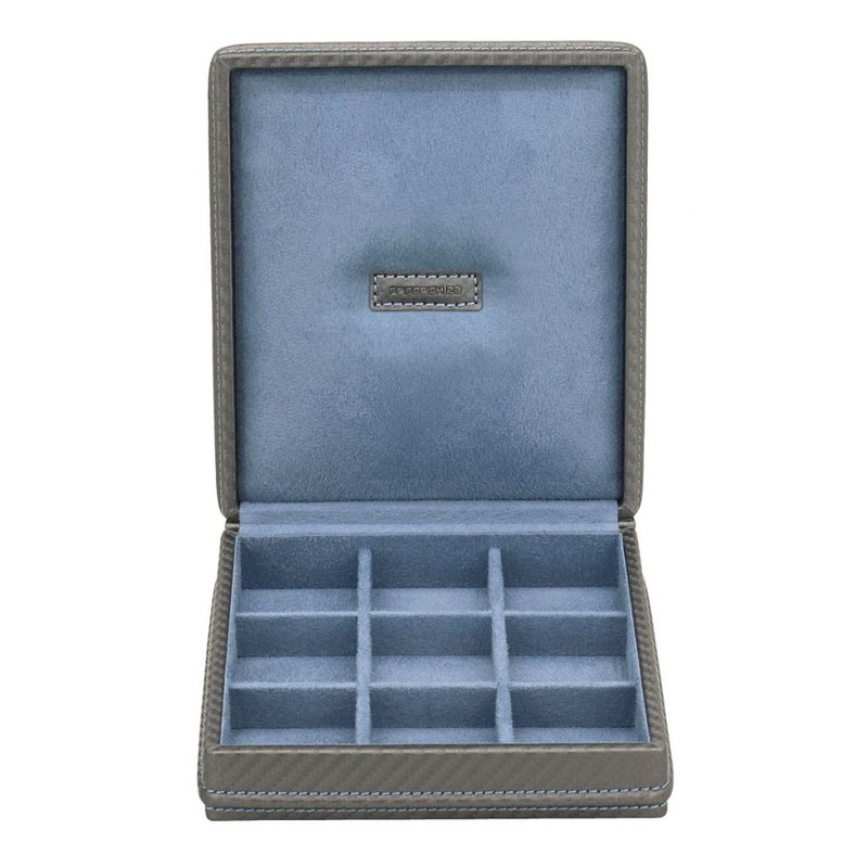 Ecrin 9 boutons de manchette, bleu-Gris Carbon
