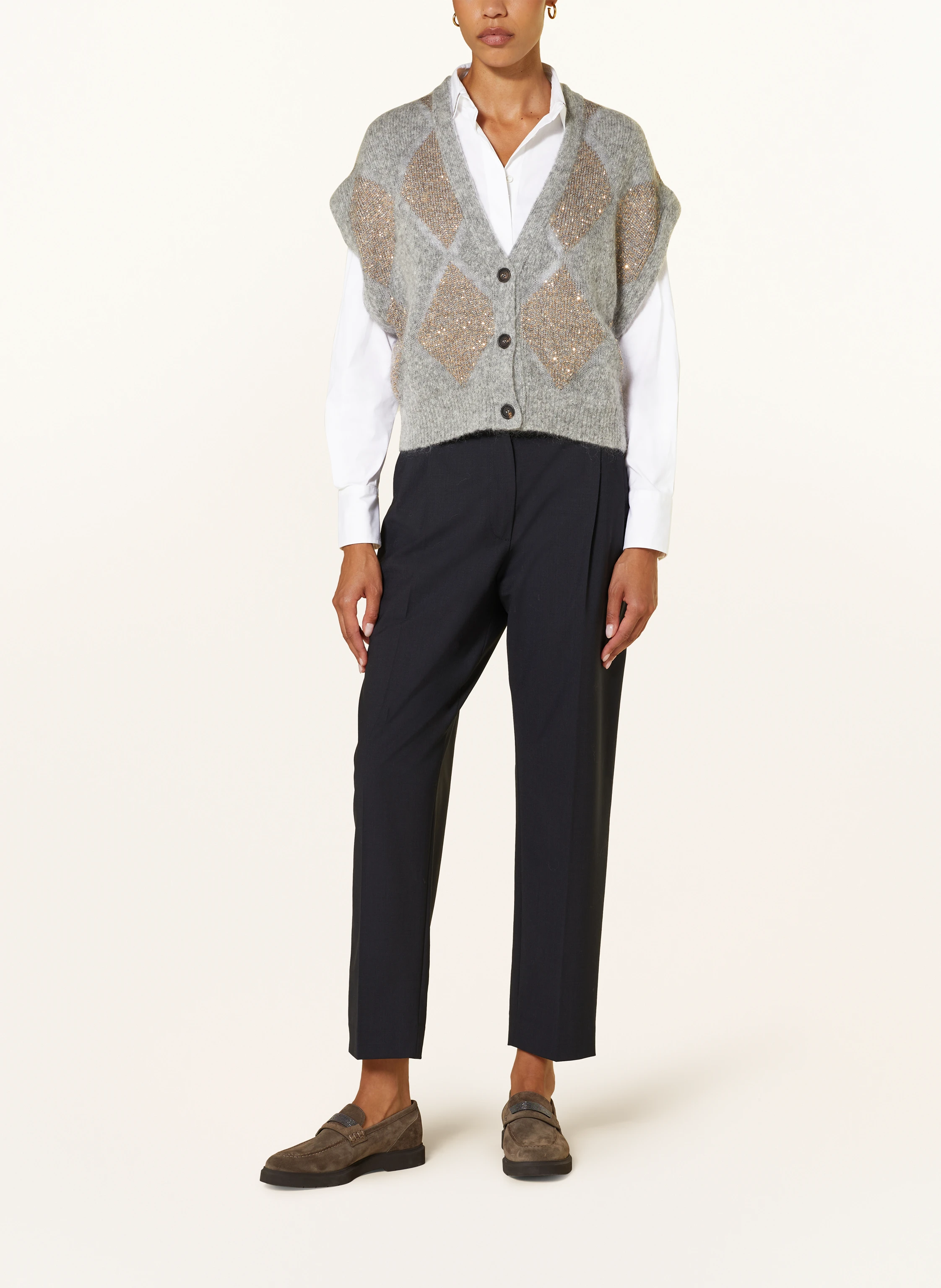 BRUNELLO CUCINELLI Strickweste mit Mohair und Pailletten