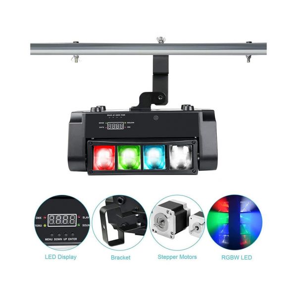 Beamz Projetor Luz Dmx Disco Dupla Móvel led Rgbw 8x3W