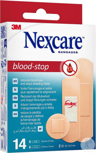 Nexcare 3M Bloodstop Assorted Différentes Tailles 14 Pièces (N1714as)
