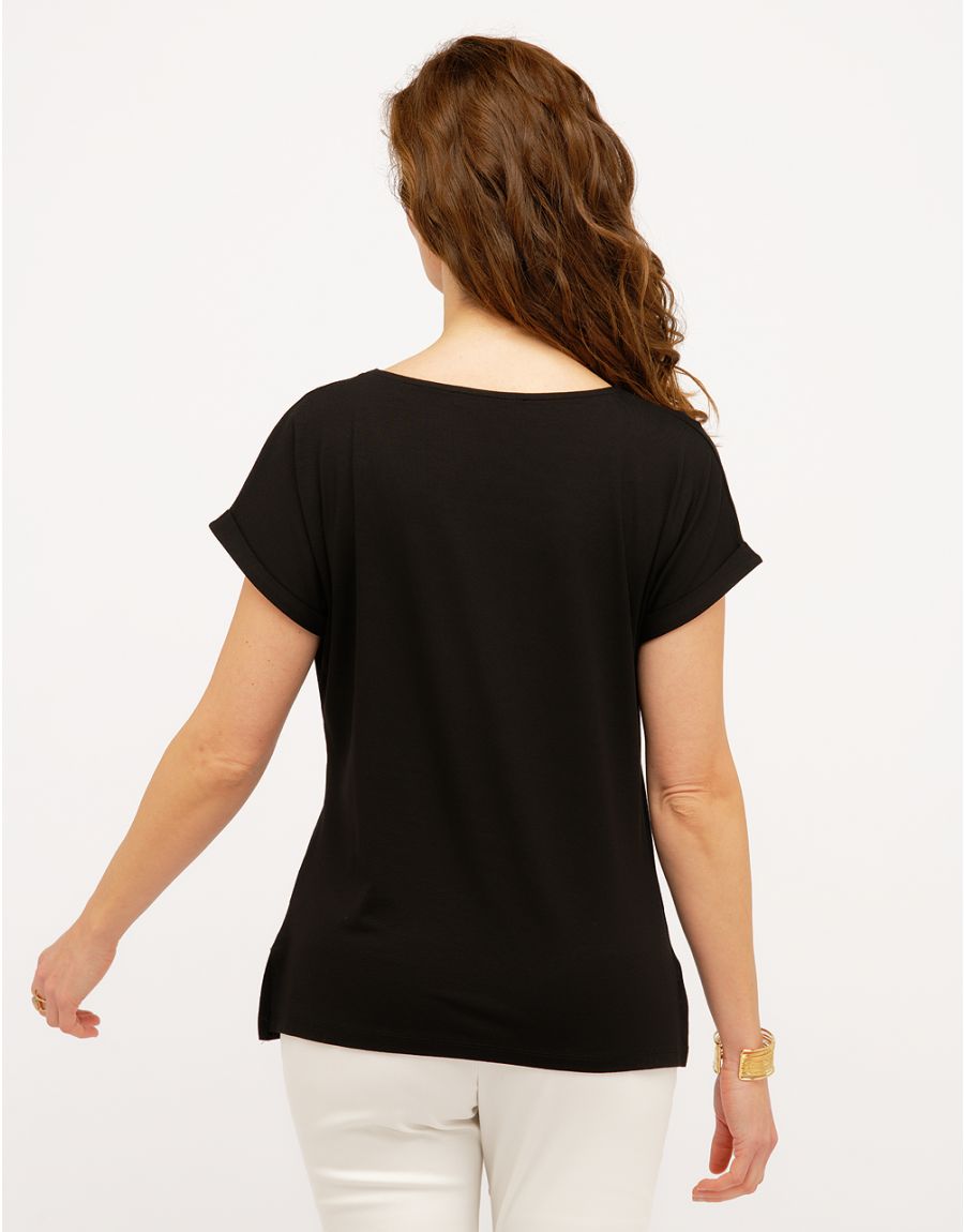 T-shirt noir sequins