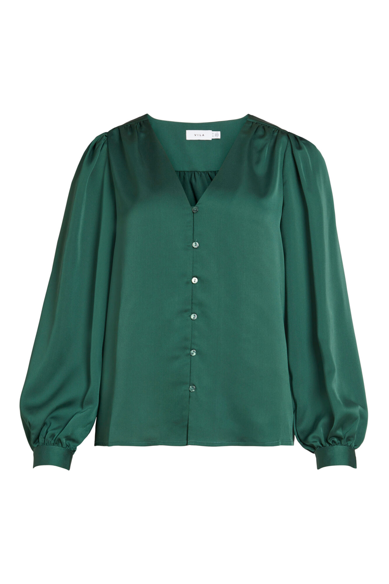 Blusa feminina de manga comprida com gola alta - Verde