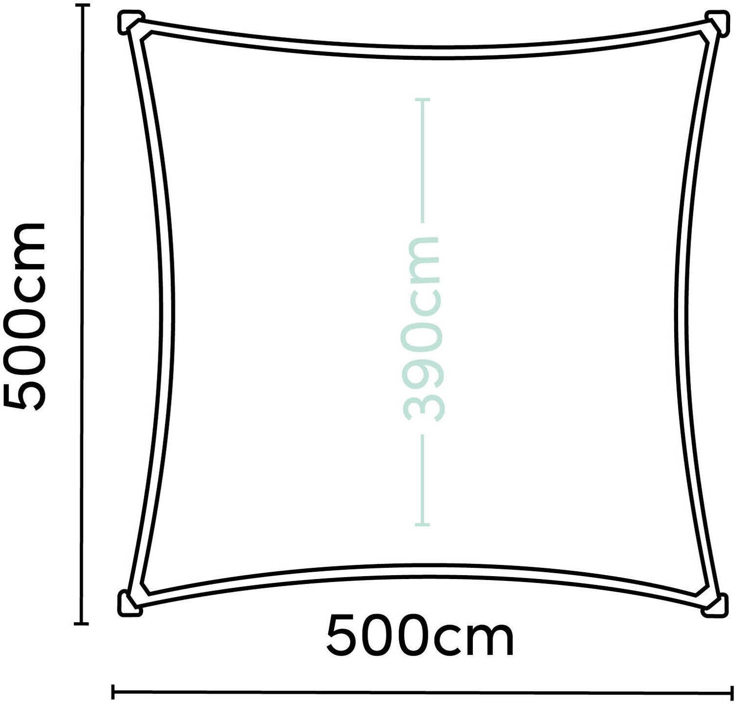 Platinum schaduwdoek vierkant Sun & Shade Coolfit bruin 500 x 500 cm