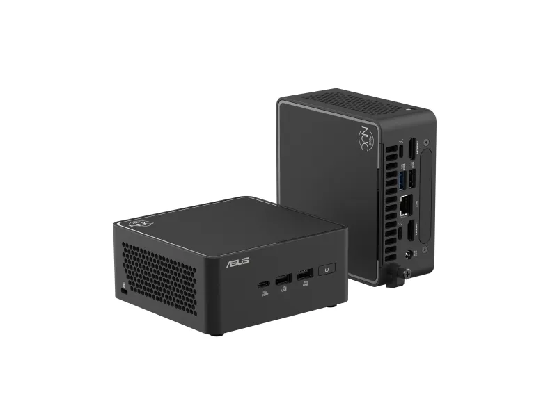 ASUS NUC 15 Pro Tall Kit RNUC15CRHU700002 - Barebone - mini PC 1 x Core Ultra 7 255H / op til 5.1 GHz - RAM 0 GB - Arc Graphics 140T - IEEE 802.11ax (Wi-Fi 6), IEEE 802.11be (Wi-Fi 7), Bluetooth 5.4 - sort