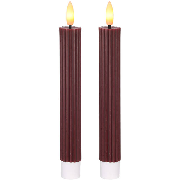 Blokker LED Dinerkaars Ribbel - 2,2x15,5 cm - Ruby Red