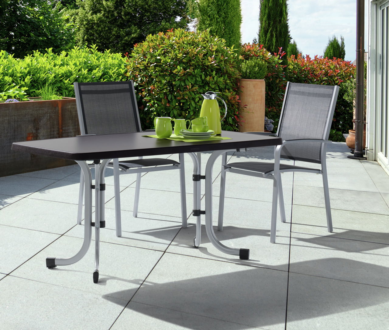 Sieger Klapptisch 70x70 graph./anthr. MECALIT BOULEVARD