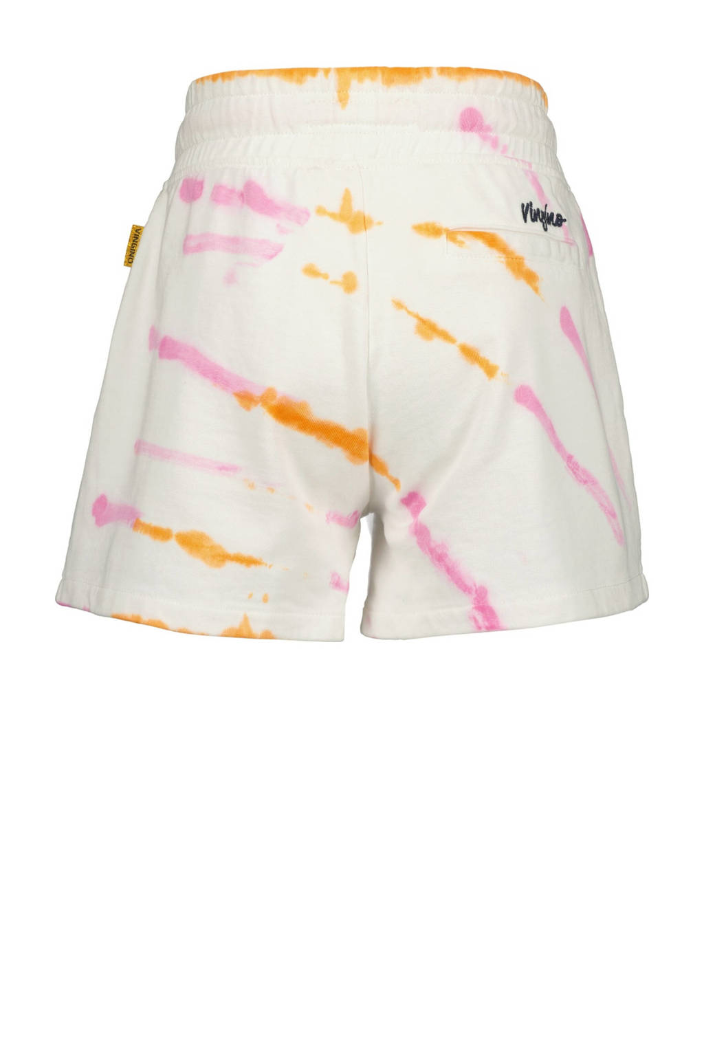 Vingino gestreepte loose fit short Resa wit/roze/oranje
