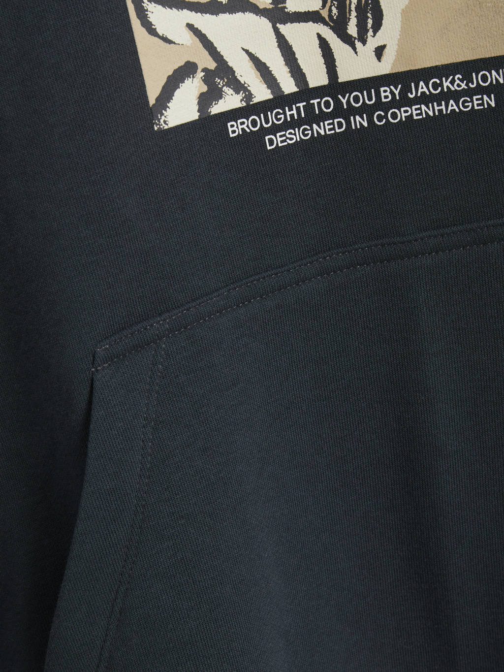 JACK & JONES hoodie JORVESTERBRO NEWTON met printopdruk diepblauw