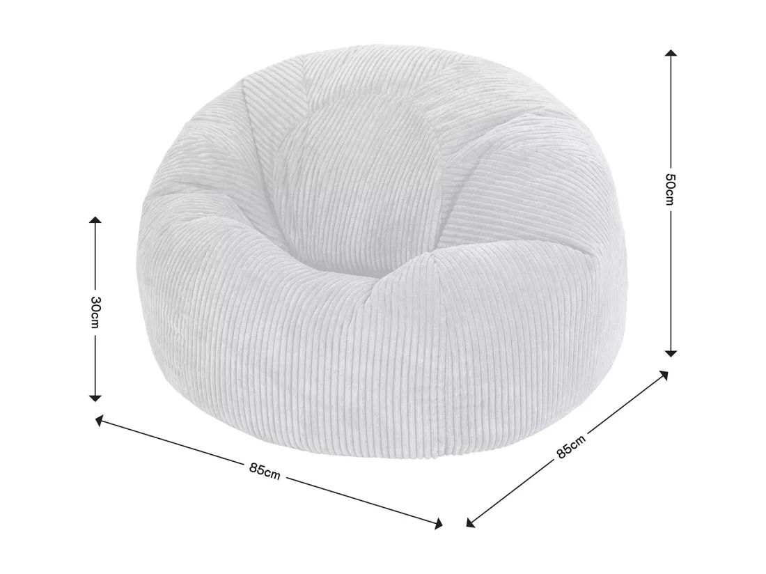 Pouf classique en velours côtelé, rose - KINGSTON