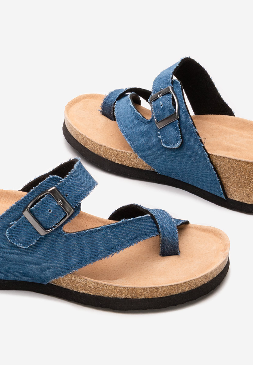 Mules compensées femme denim Wandana V2