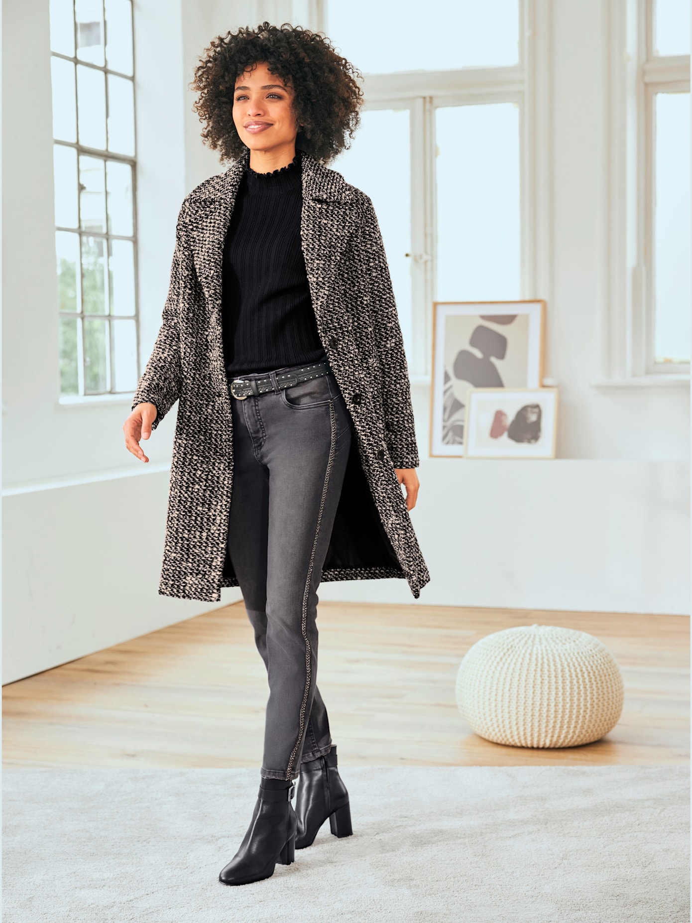 Manteau qualité bouclé hivernale