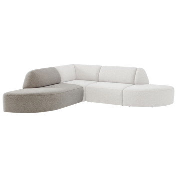 Modulaire bank Lieve eindstuk hoek links groot model taupe stof