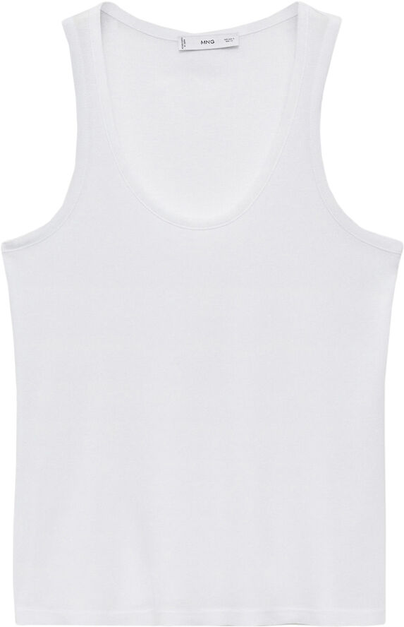 MANGO Knit strap top White