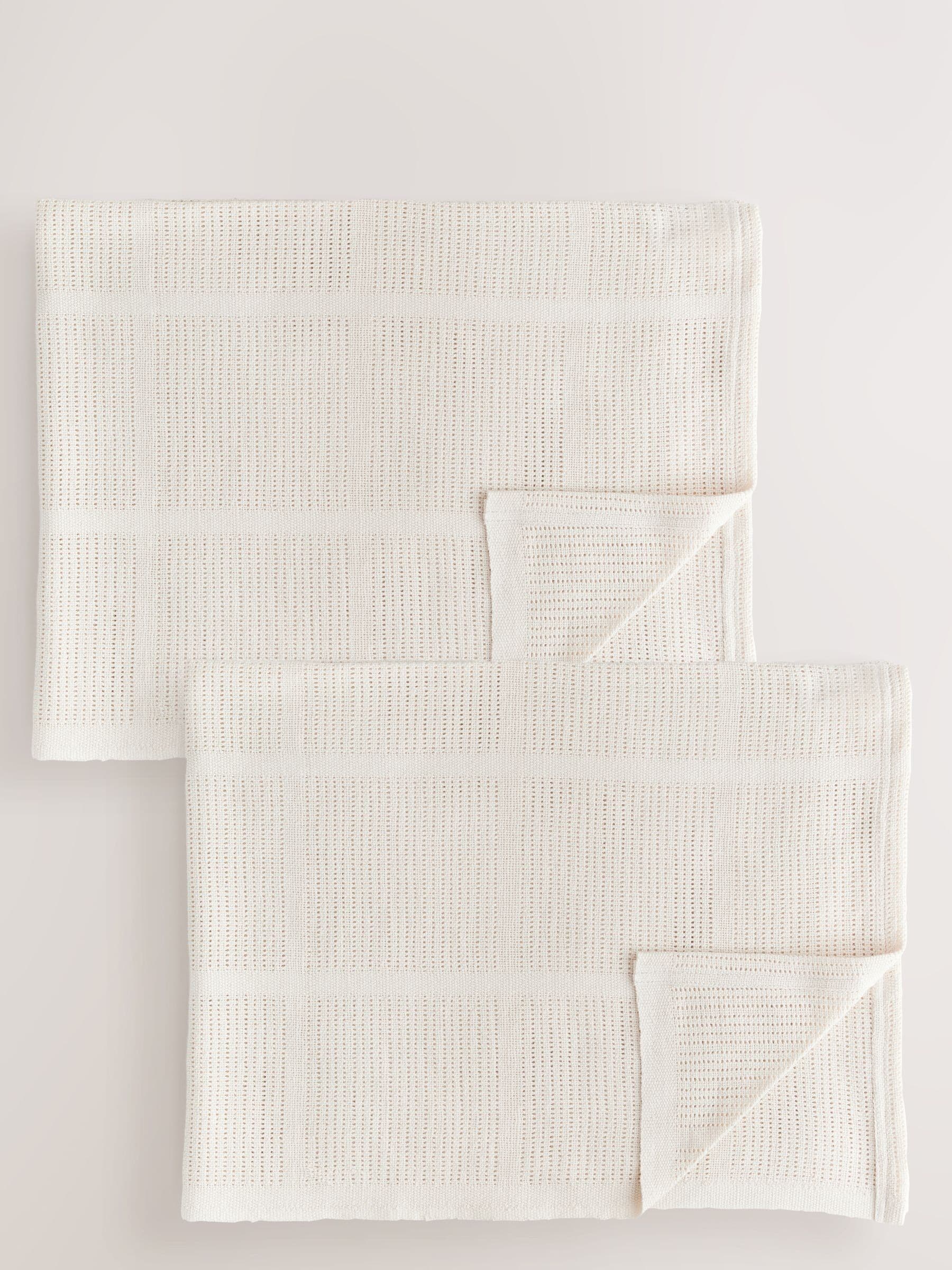 2 Pack 100% Cotton Baby Cellular Blanket