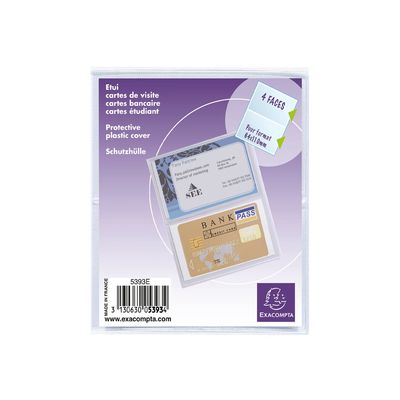 Exacompta - Pochette de protection - 64 x 110 mm - translucide incolore