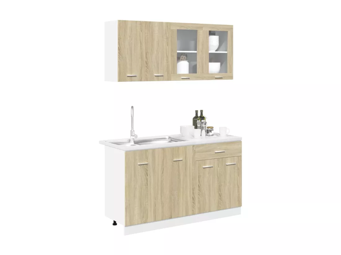 Ensemble d'armoires de cuisine 4 pcs chêne sonoma