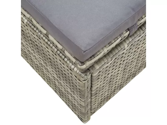 Transat avec coussin Gris Résine tressée