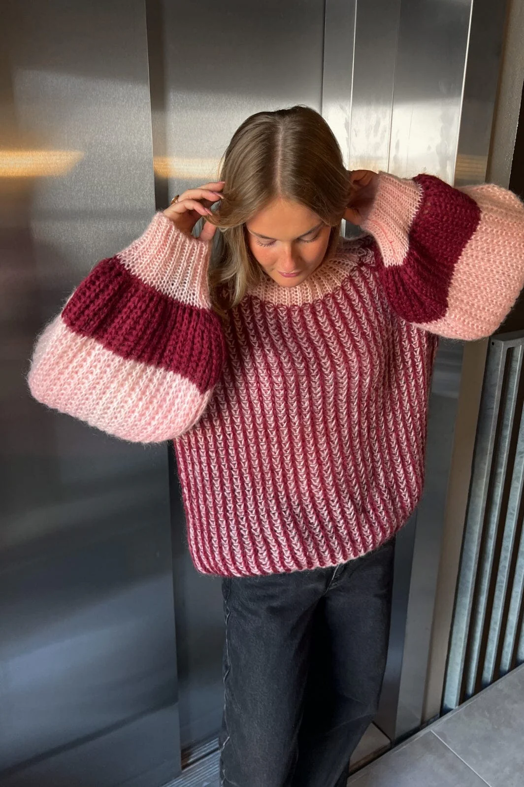 Noella Liana Knit Sweater 1287 rust blush combo
