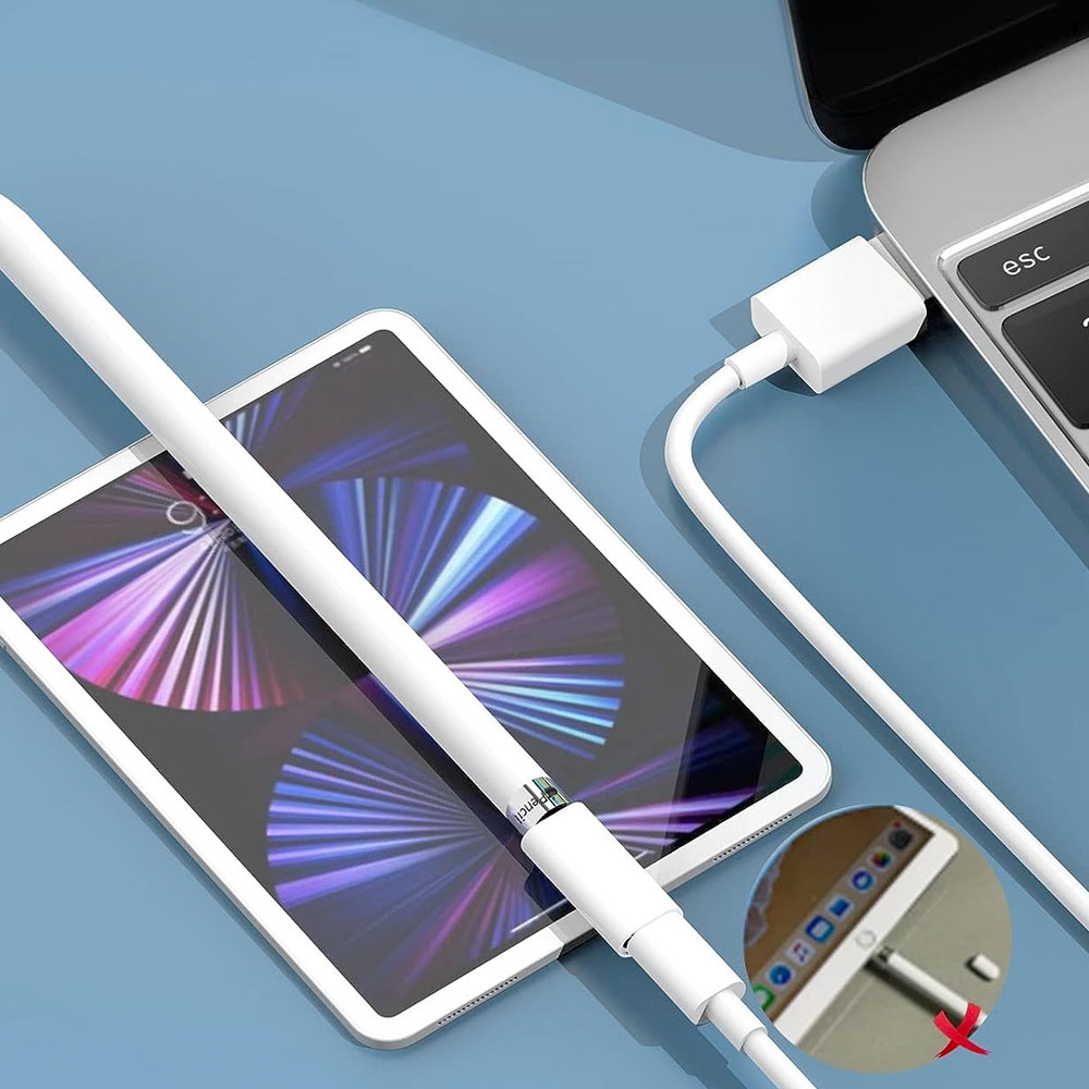 Lightning auf Lightning Adapter Konverter Kupplung für Apple Pencil (1. Generation) - Weiss