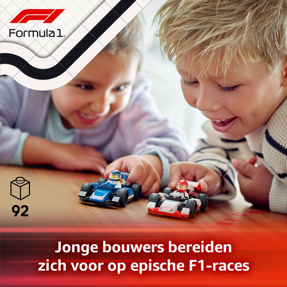 LEGO City F1 Williams Racing en Haas F1 racewagens 60464
