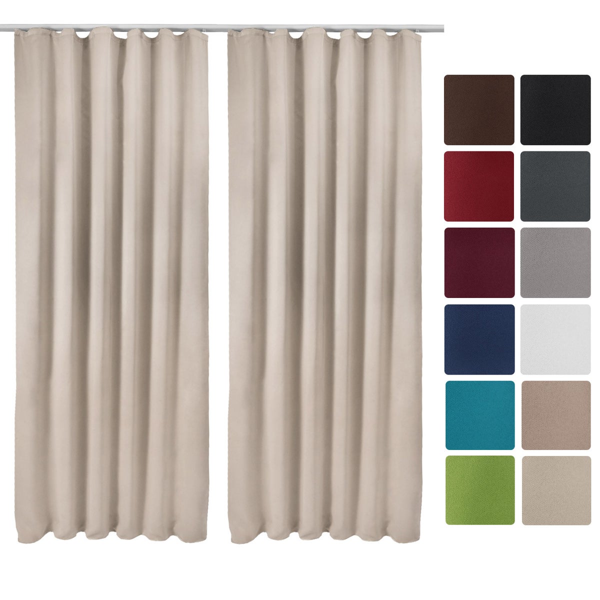 Beautissu Amelie BK gordijn met gerimpeld plooiband 140x245cm crème (set van 2)