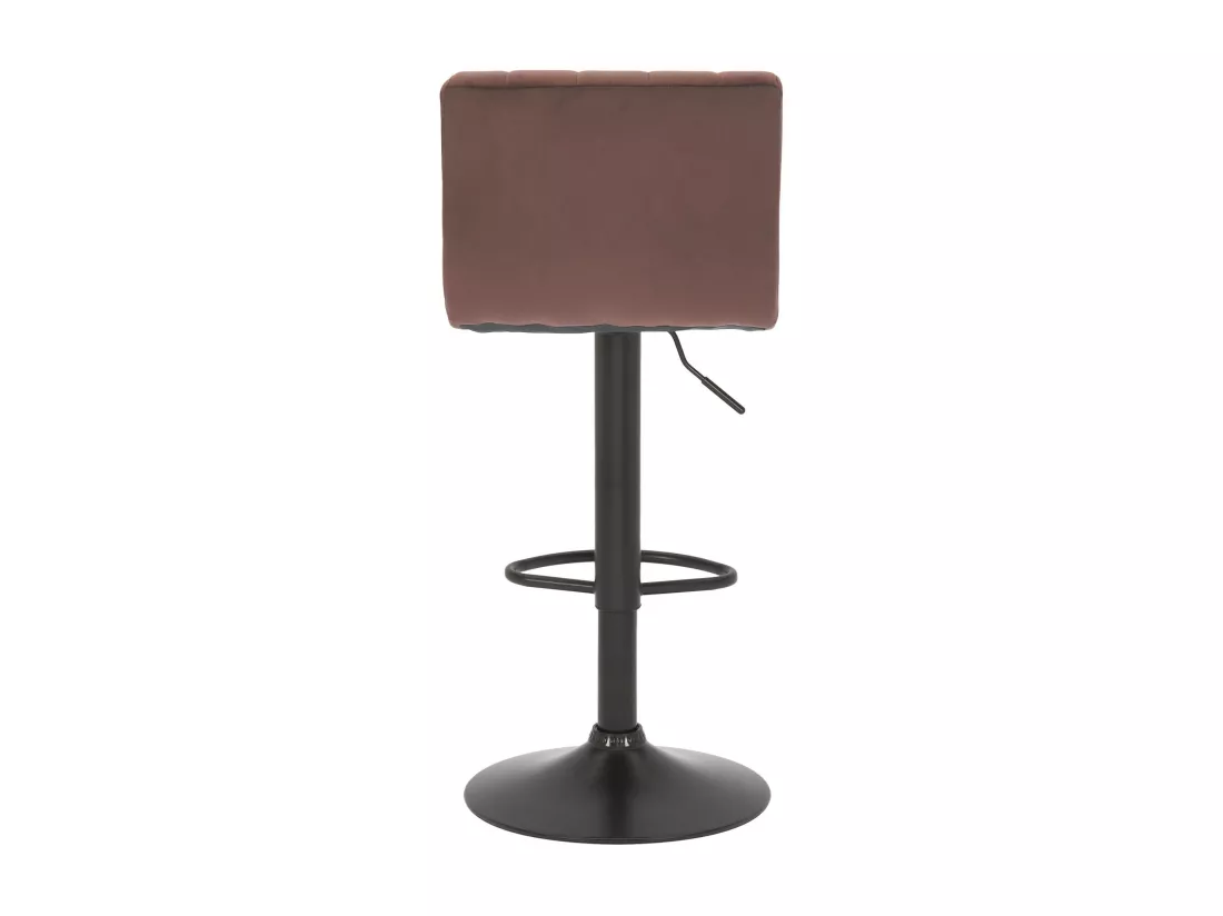 Tabouret de bar - Velours & Métal noir mat - Marron - Jamie