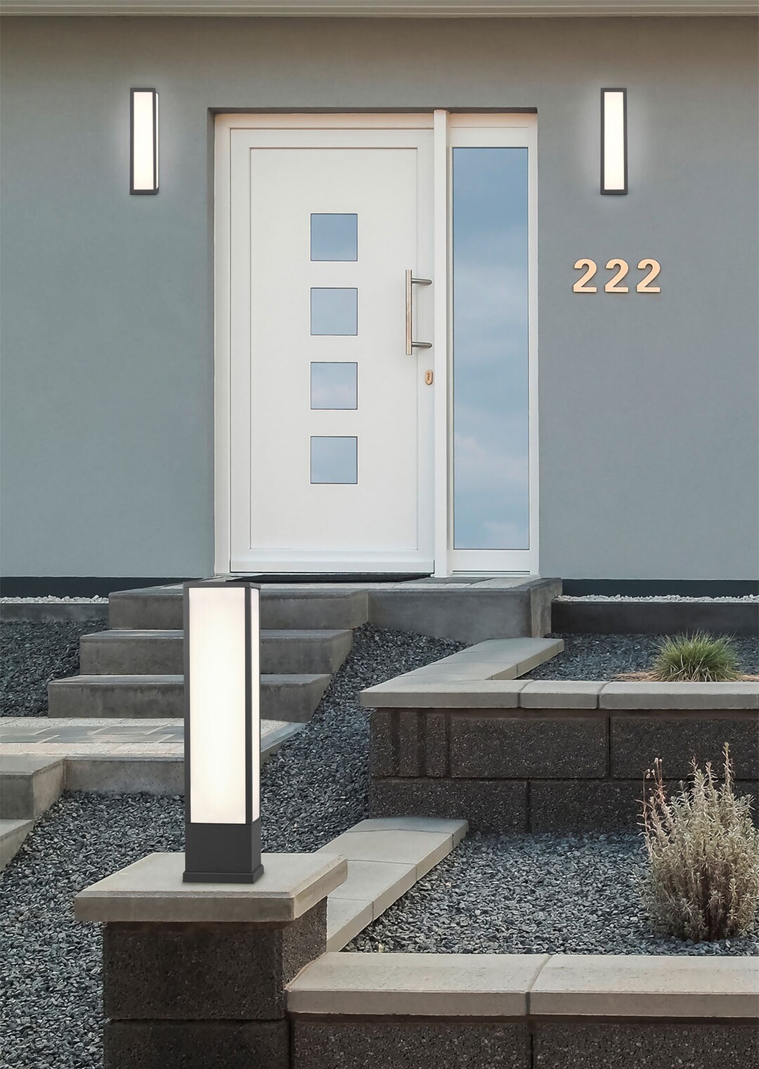 Fuerte Wandleuchte grau 226260142, B/H: 9/36 cm