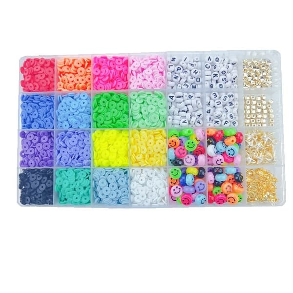 Clay Beads / Heishi Beads Fimo Kit - KREA DIY Smykkesett med forskjellige perler - 4500 stk