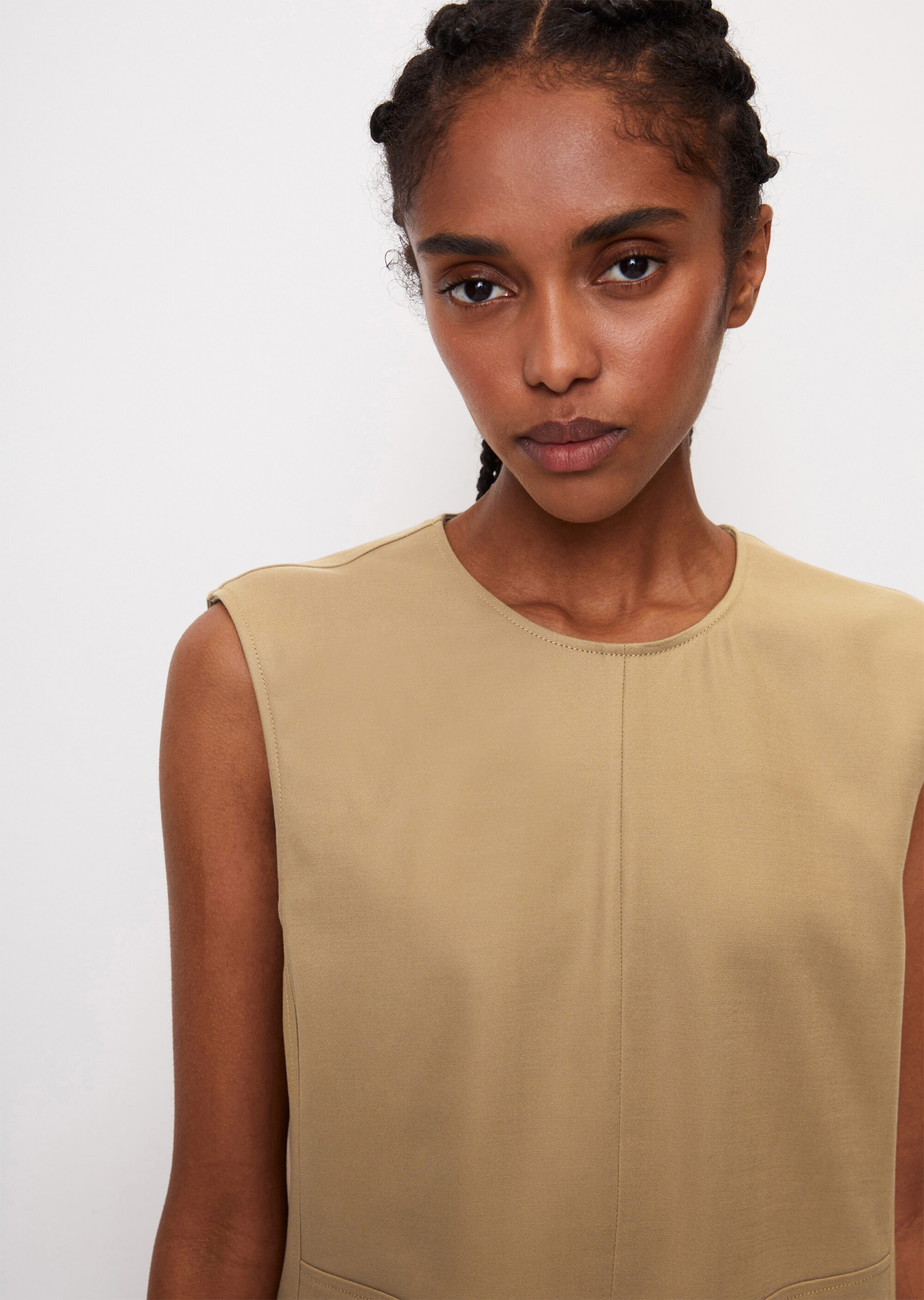 Kurzes Shift-Dress in A-Linie aus Organic-Cotton-Stretch-Viskose-Mix