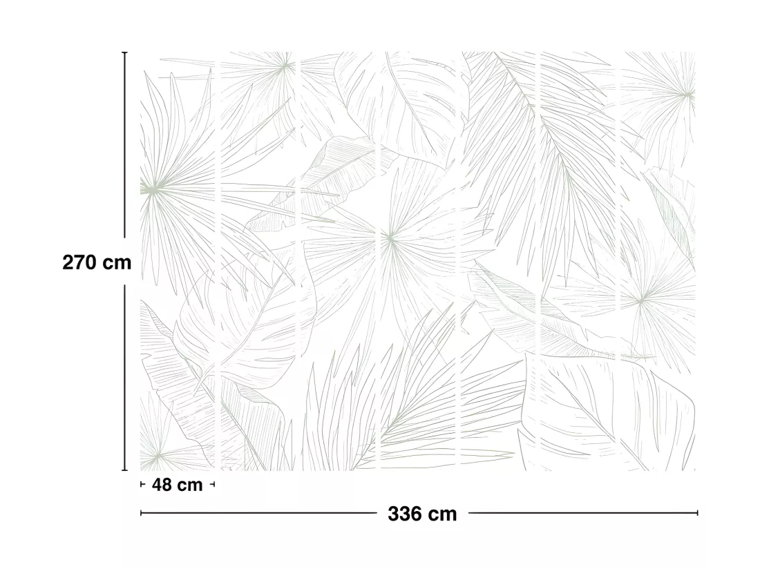 Papier Peint Panoramique L336xH270cm - Lämnar Vert - Papier intissé 150gr/m2