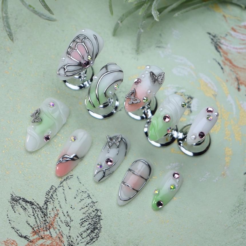 gracienorm - Butterfly Gradient Almond Press On Nail