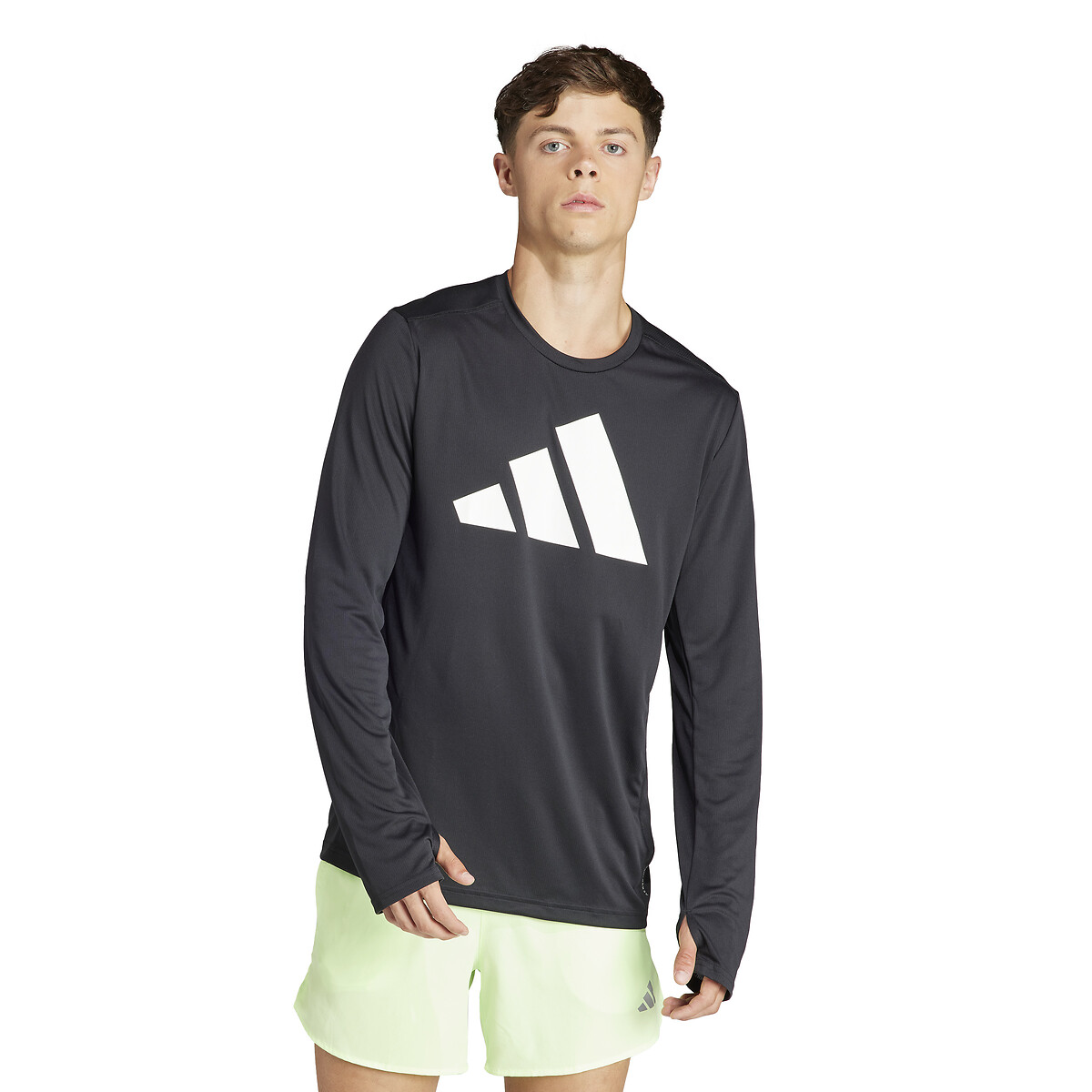 Camiseta de manga comprida adidas Performance com logotipo grande