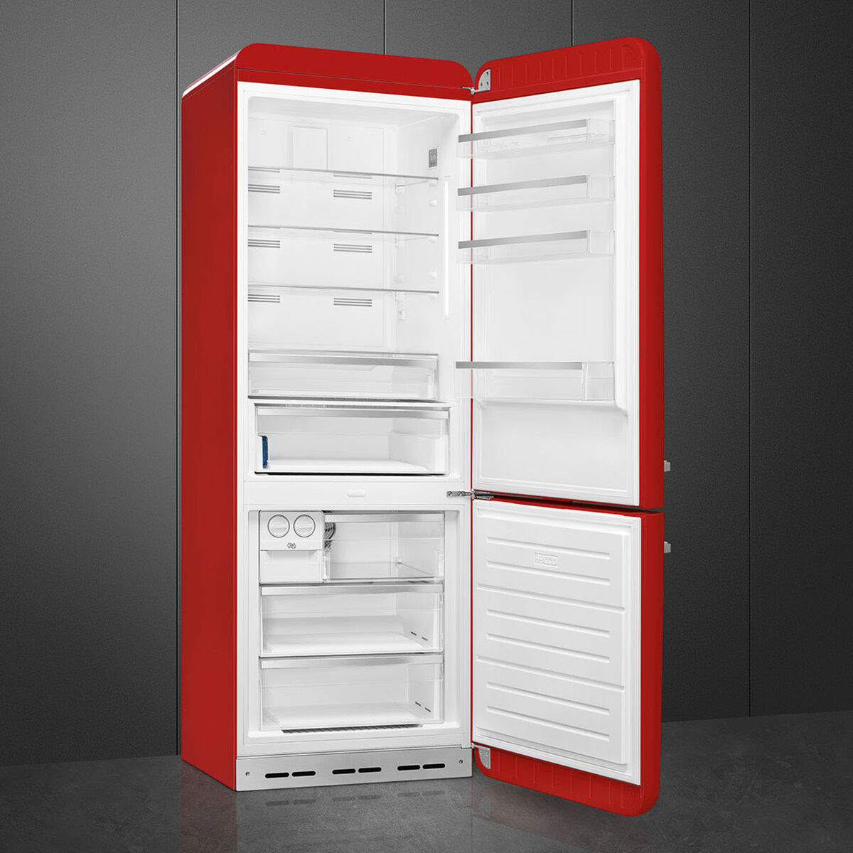 Smeg FAB38RRD6 Kombiskap høyrehengslet 70 cm, rød